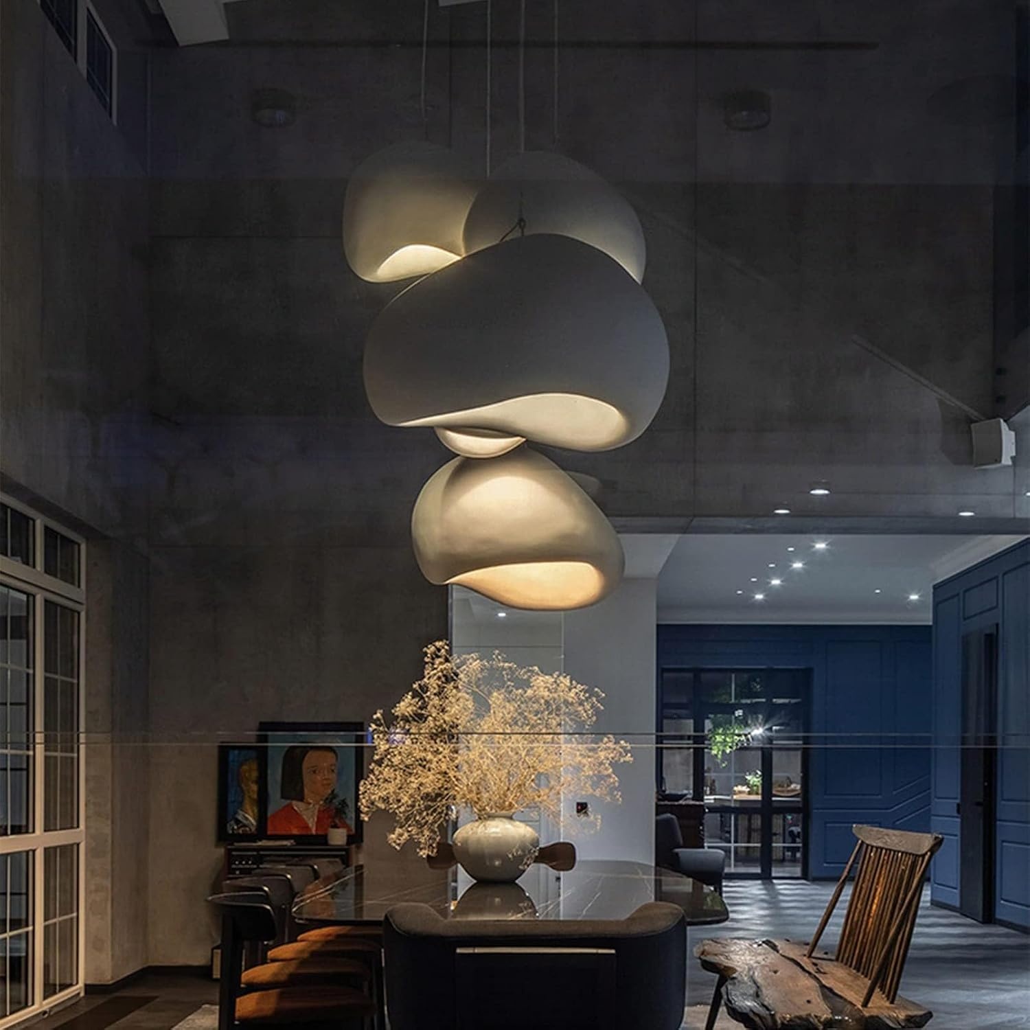 60 Moderne Hanglamp, E27 Basis Japan Wabi Sabi Vogel Nest Stijl Armatuur, Eetkamer Moderne Hanglamp, Gang Eetkamer Keuken