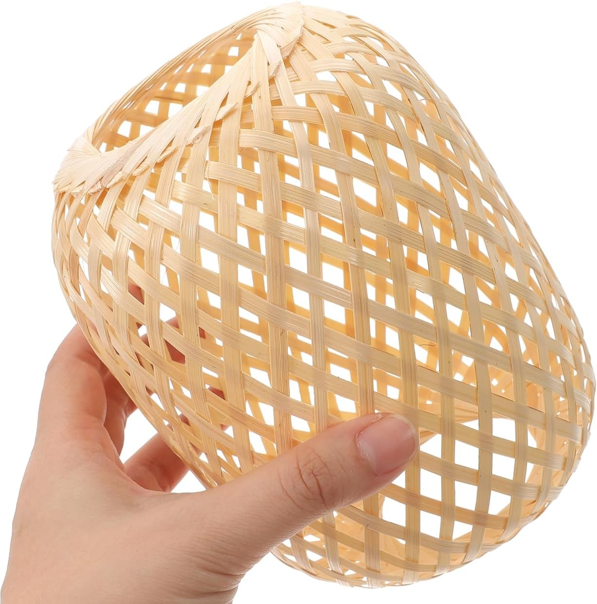 Set van 2 Bamboe Lampenkappen (12 cm) - Natuurlijk & Handgeweven