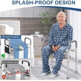 Verstelbare Toiletverhoger | 7 Hoogtes, Handgrepen & Opbergzak | Max. 227kg | 34% Korting