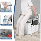 Verstelbare Toiletverhoger | 7 Hoogtes, Handgrepen & Opbergzak | Max. 227kg | 34% Korting