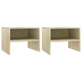 Set van 2 Nachtkastjes 40x30x30 cm Bewerkt Hout, Sonoma Eiken - 46% Korting!