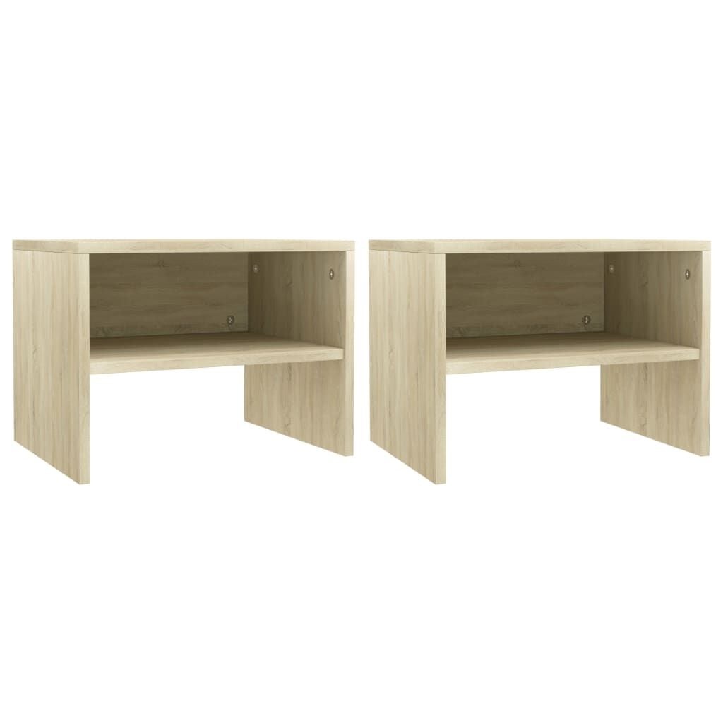 Set van 2 Nachtkastjes 40x30x30 cm Bewerkt Hout, Sonoma Eiken - 46% Korting!