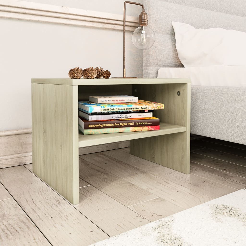 Set van 2 Nachtkastjes 40x30x30 cm Bewerkt Hout, Sonoma Eiken - 46% Korting!