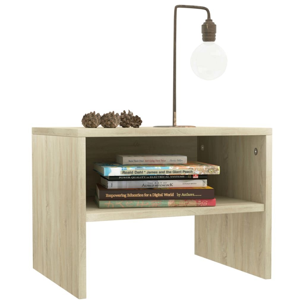 Set van 2 Nachtkastjes 40x30x30 cm Bewerkt Hout, Sonoma Eiken - 46% Korting!