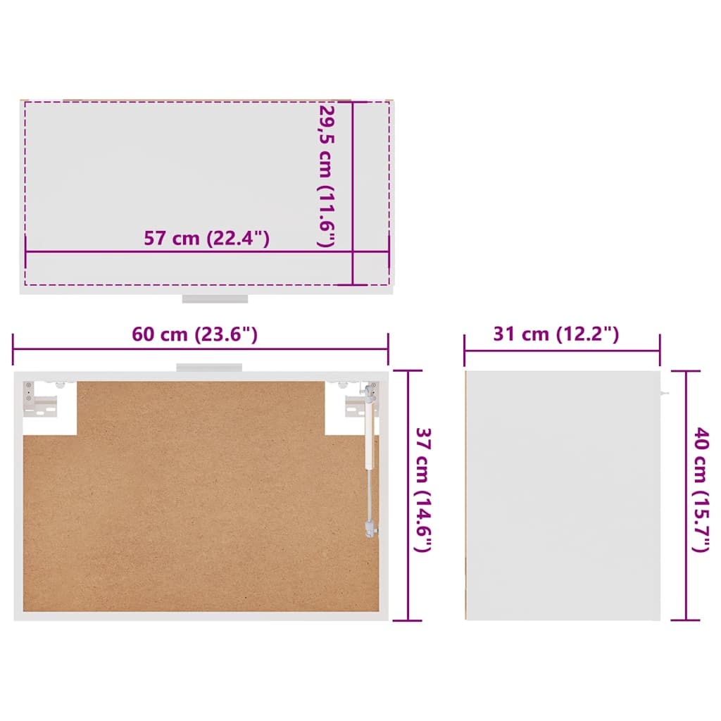 vidaXL Hangkast Lyon Wit - 33% Korting