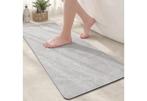 Antislip Badmat 43x110cm Marmer Grijs/Wit - 58% Korting!