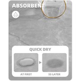 Antislip Badmat Marmerlook 43x110cm Grijs Wit - 58% Korting