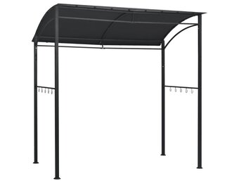 Barbecuepaviljoen 215x150x220 cm Staal Antraciet - 35% Korting!