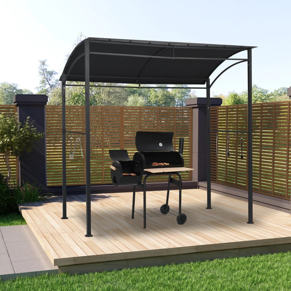 Barbecuepaviljoen 215x150x220 cm Staal Antraciet - 35% Korting!