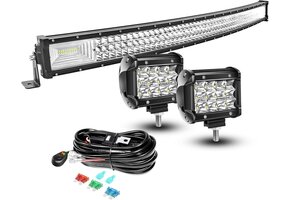 Gebogen LED Lichtbalk 106cm met Werklampen - 47% Korting
