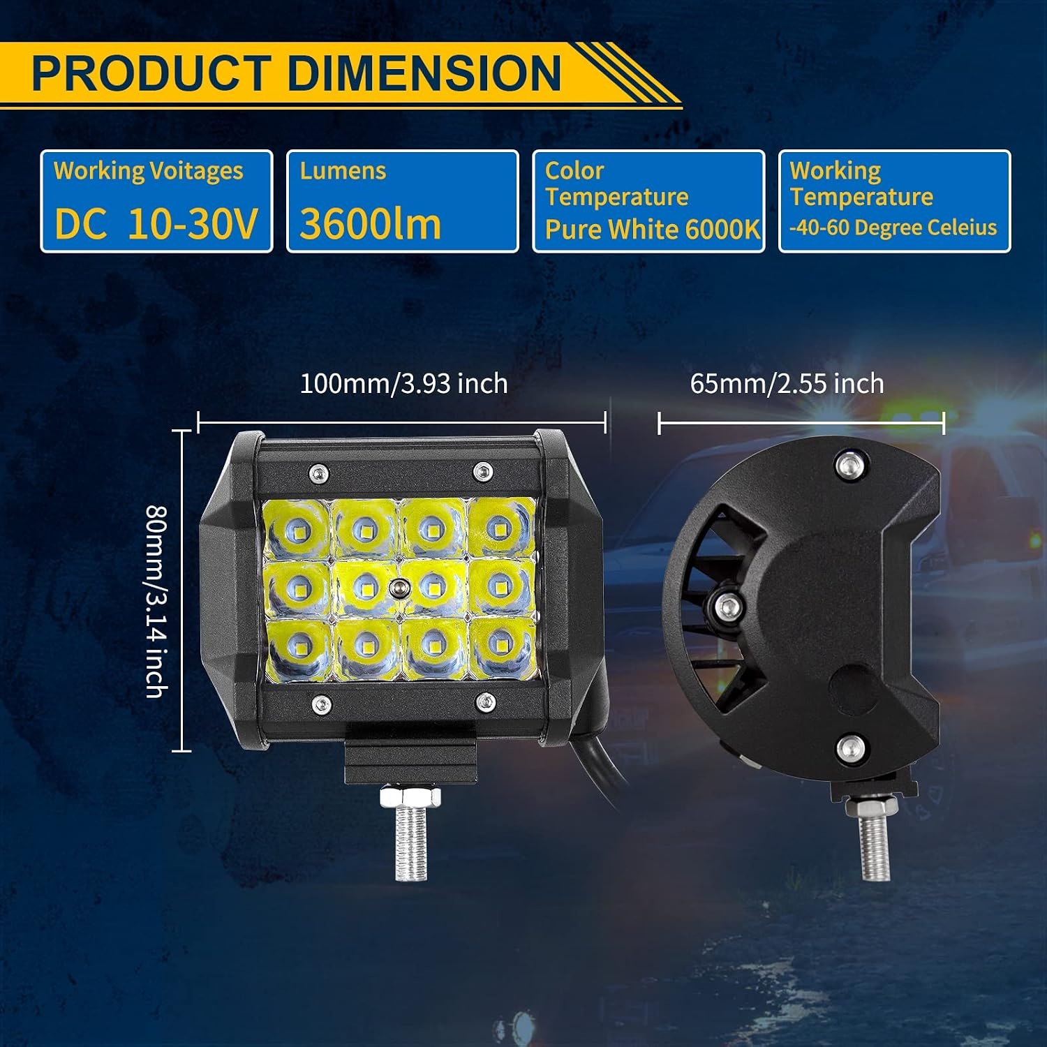 Gebogen LED Lichtbalk 106 cm (42") 540W met Werklampen - 34% Korting