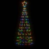 vidaXL LED-kerstboom met spikes 220 LEDs kleurrijk 180 cm