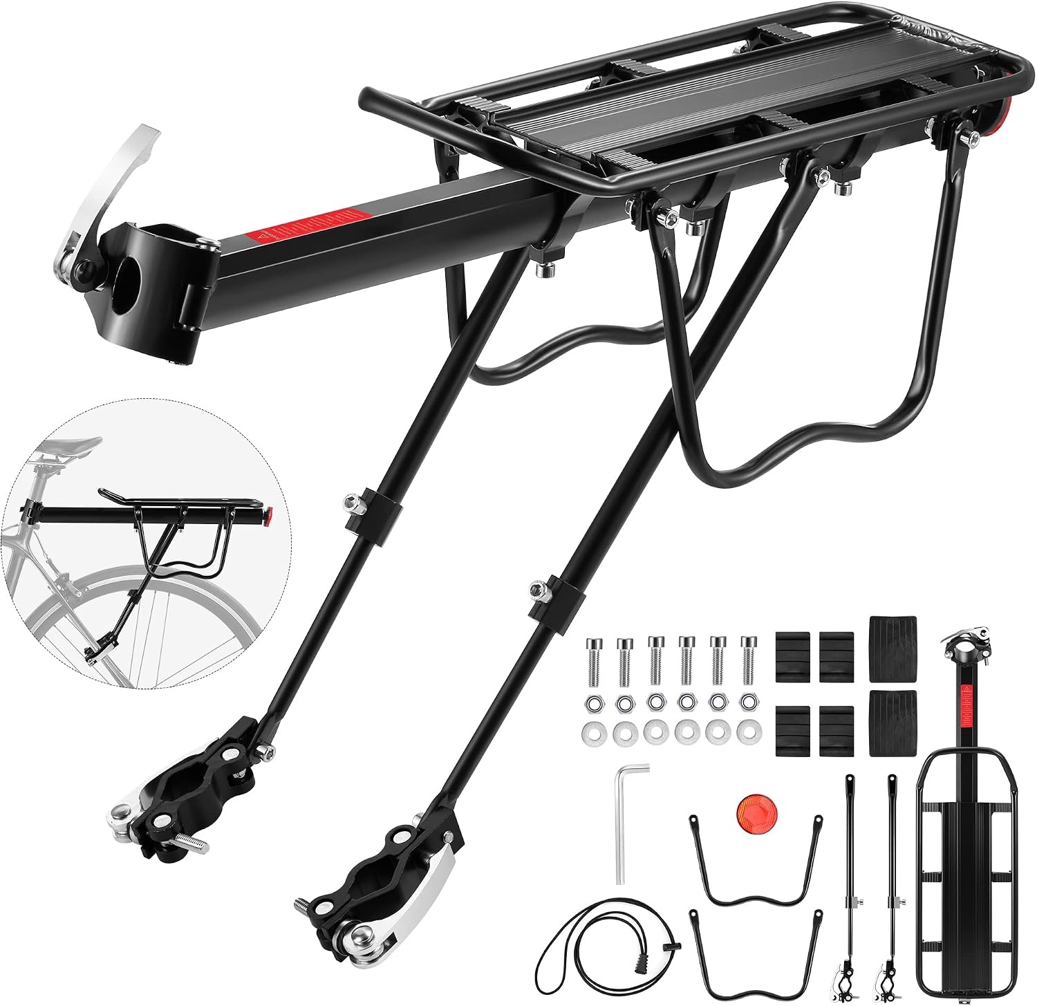 Verstelbare Fietsbagagedrager Aluminium Zwart | 60 kg | -57%