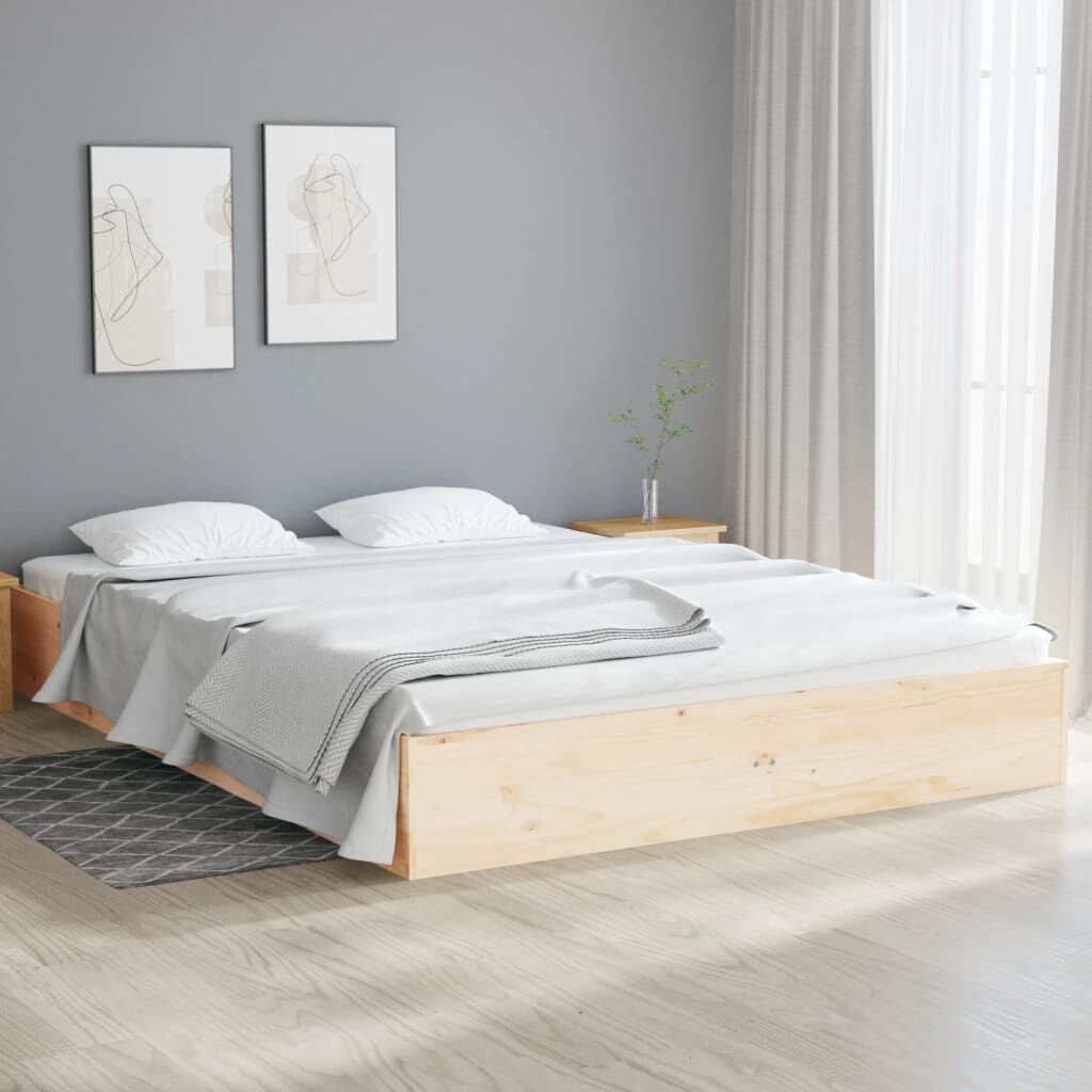 Massief Hout Bedframe 140x190cm - Nu met 34% Korting!