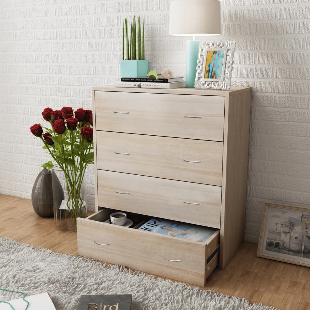 Dressoir met 4 Lades - Eikenkleur - 54% Korting!