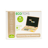 Educatieve Houten Laptop 2-in-1: Magneet- & Schoolbord met 78 Letters & Cijfers (Roze) - 48% Korting!