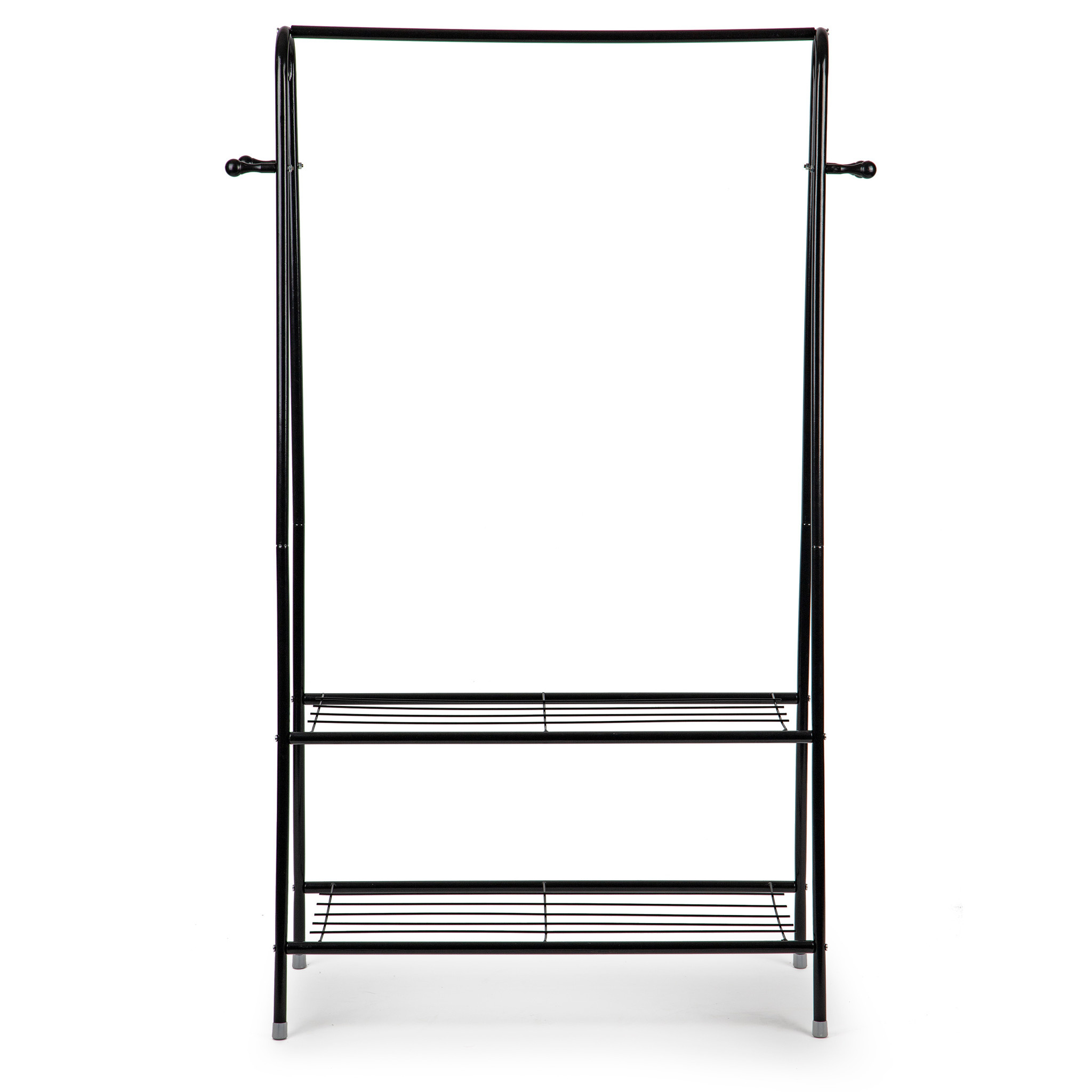 Kledingrek Staand Zwart Staal | 2 Planken | 10% Korting