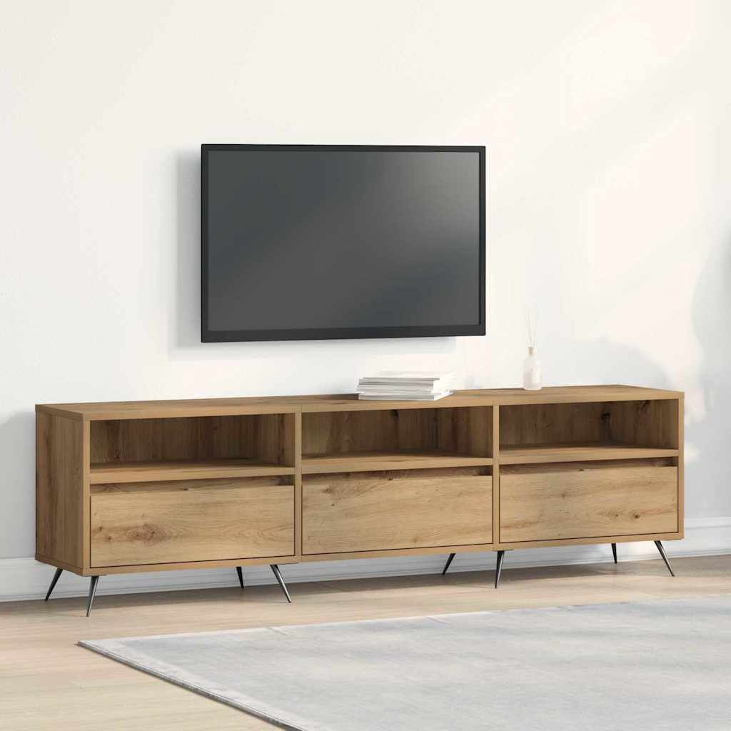 TV-kast Eikenkleurig Bewerkt Hout met 3 Deuren - 54% Korting