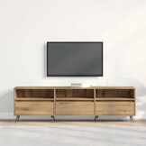 TV-kast Eikenkleurig Bewerkt Hout met 3 Deuren - 54% Korting