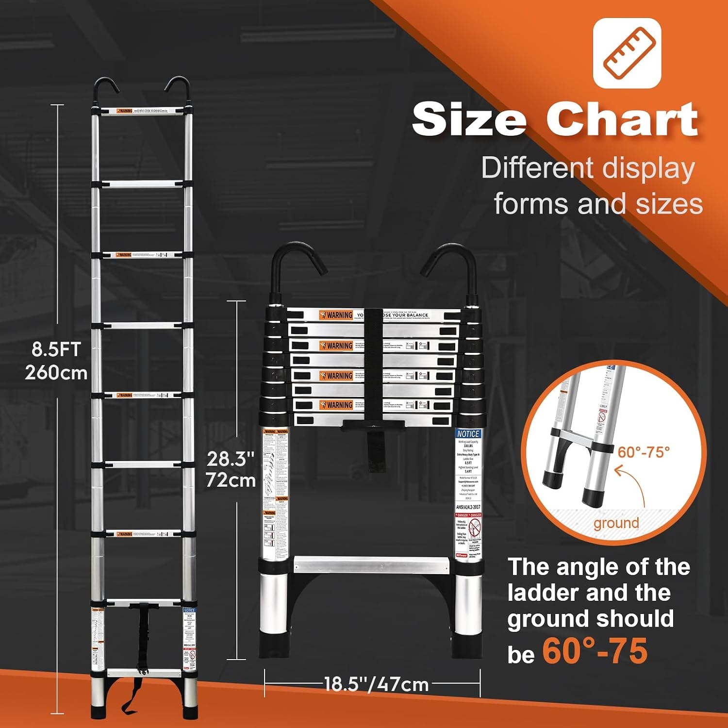 Telescopische Ladder 2,6m Aluminium (34% Korting)