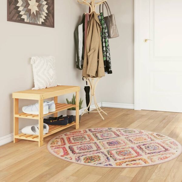 Meerkleurig Vloerkleed Wasbaar Anti-slip Ø 120 cm - 33% Korting!