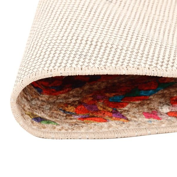 Meerkleurig Vloerkleed Wasbaar Anti-slip Ø 120 cm - 33% Korting!