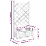 Plantenbak met latwerk massief vurenhout - Bruin (34% Korting)