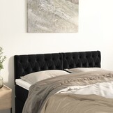 Hoofdborden Fluweel Zwart 2 stuks 60% Korting