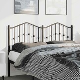 vidaXL Hoofdbord 135 cm metaal zwart