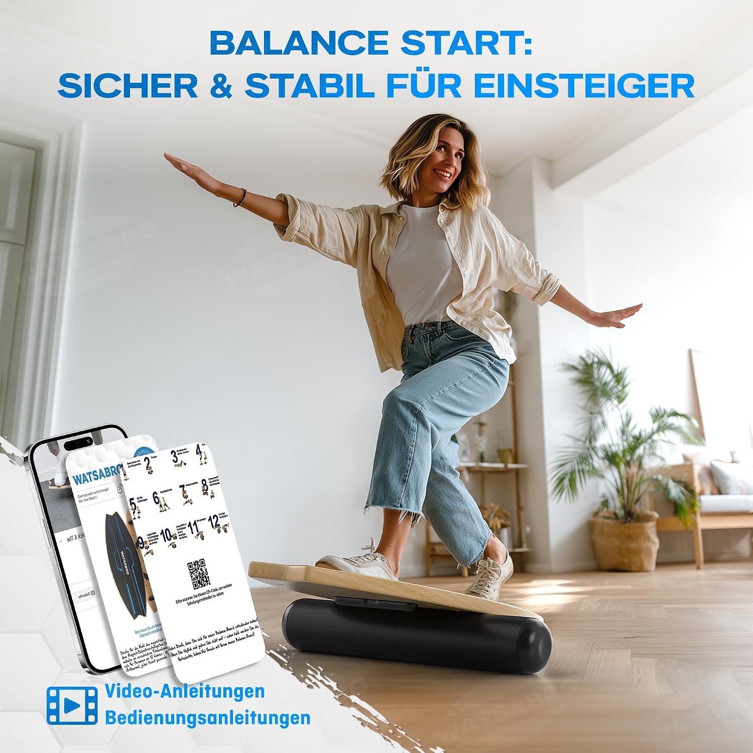 WATSABRO Balance Board Wood