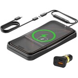 Wireless Car Charging Pad, polmxs 15W Fast Wireless Car Charger Pad Non-slip Car Wireless Charger Mat 30cm Cable with 70cm Extended Cable Compatible with iPhone 16/15/14/13/12/11, Samsung, Google