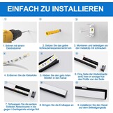 Chesbung Black LED Aluminium Profile for 16mm LED Strips, U Shape LED Channel Diffuser Track with Milky White Cover and 90 Degree Corner Connector, Suitable for Philips Hue LED Light Strip