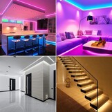 Chesbung Black LED Aluminium Profile for 16mm LED Strips, U Shape LED Channel Diffuser Track with Milky White Cover and 90 Degree Corner Connector, Suitable for Philips Hue LED Light Strip