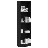 vidaXL Boekenkast Zwart Eiken 40x24x143 cm Engineered Wood
