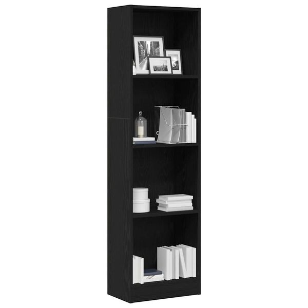 vidaXL Boekenkast Zwart Eiken 40x24x143 cm Engineered Wood