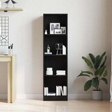 vidaXL Boekenkast Zwart Eiken 40x24x143 cm Engineered Wood