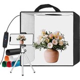EMART Fotostudio Light Box 30x30x30 cm met 120 LED lampen en 6 achtergrondkleuren