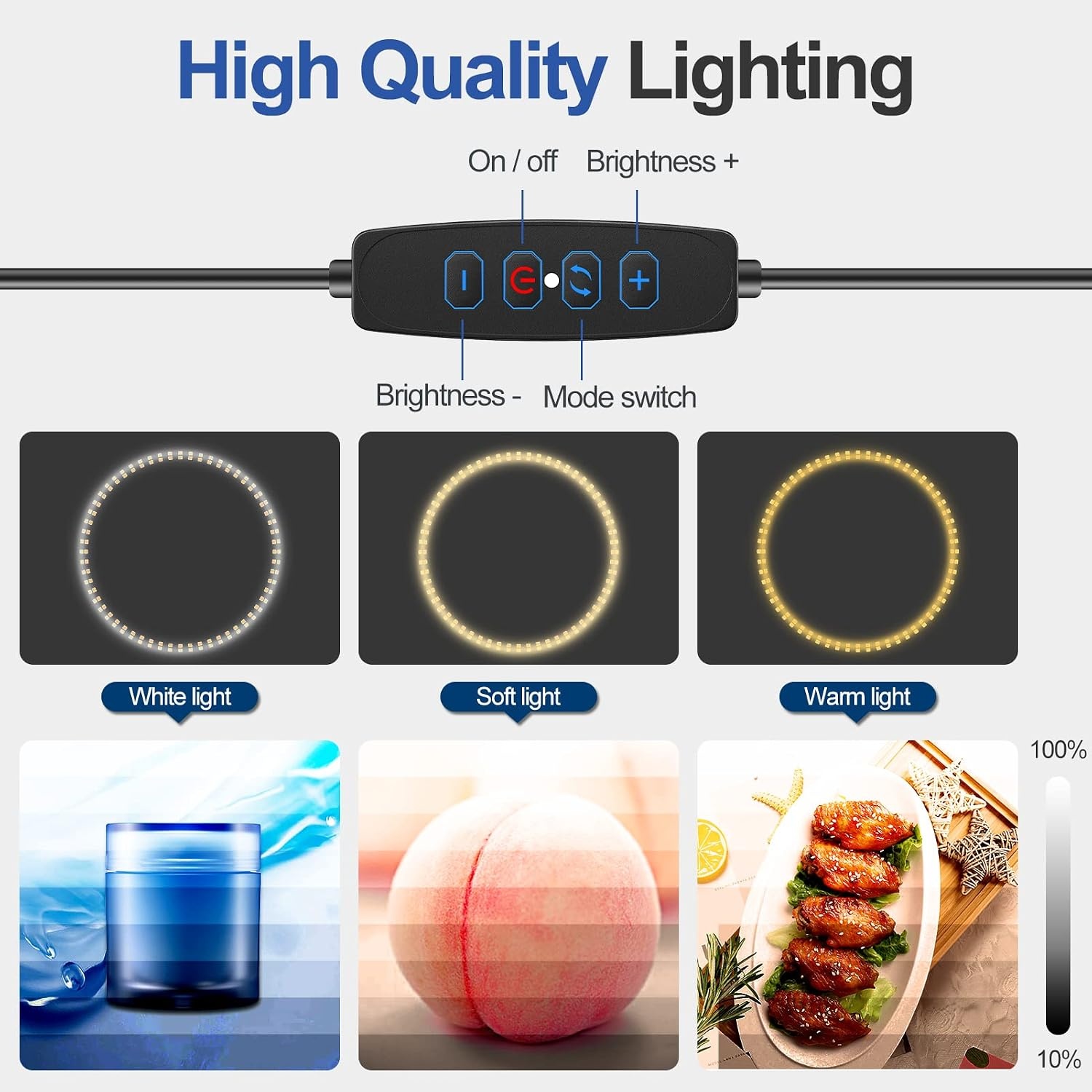EMART Fotostudio Light Box 30x30x30 cm met 120 LED lampen en 6 achtergrondkleuren