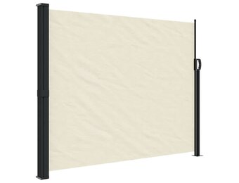 vidaXL Windscherm uittrekbaar 160x300 cm crèmekleurig