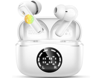 Nerunsa Bluetooth hoofdtelefoon, sport, hoofdtelefoon, draadloos, bluetooth, 50 uur speeltijd, in-ear hoofdtelefoon met ENC ruisonderdrukking, IP7 waterdicht, draadloze hoofdtelefoon
