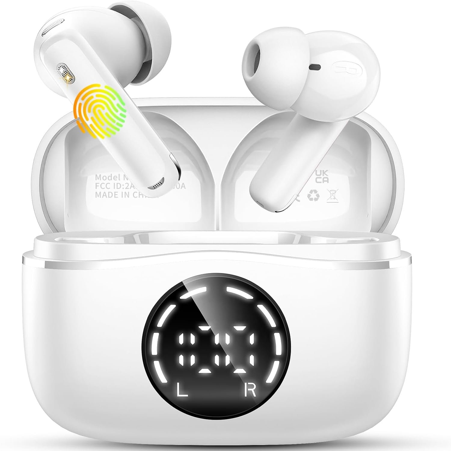 Nerunsa Bluetooth hoofdtelefoon, sport, hoofdtelefoon, draadloos, bluetooth, 50 uur speeltijd, in-ear hoofdtelefoon met ENC ruisonderdrukking, IP7 waterdicht, draadloze hoofdtelefoon