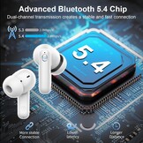 Nerunsa Bluetooth hoofdtelefoon, sport, hoofdtelefoon, draadloos, bluetooth, 50 uur speeltijd, in-ear hoofdtelefoon met ENC ruisonderdrukking, IP7 waterdicht, draadloze hoofdtelefoon