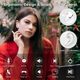 Nerunsa Bluetooth hoofdtelefoon, sport, hoofdtelefoon, draadloos, bluetooth, 50 uur speeltijd, in-ear hoofdtelefoon met ENC ruisonderdrukking, IP7 waterdicht, draadloze hoofdtelefoon