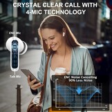 Nerunsa Bluetooth hoofdtelefoon, sport, hoofdtelefoon, draadloos, bluetooth, 50 uur speeltijd, in-ear hoofdtelefoon met ENC ruisonderdrukking, IP7 waterdicht, draadloze hoofdtelefoon