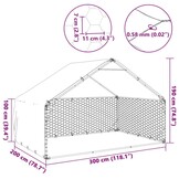 vidaXL Hondenkennel buiten met deksel 3x2x1,9 m gegalvaniseerd staal