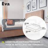 Lionelo Eva Bedhekje 150 x 42 cm – Veiligheidshek voor Bed – Grey Melange