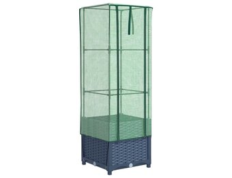 vidaXL Plantenbak verhoogd met kashoes 40x40x139 cm rattanlook
