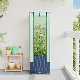 vidaXL Plantenbak verhoogd met kashoes 40x40x139 cm rattanlook