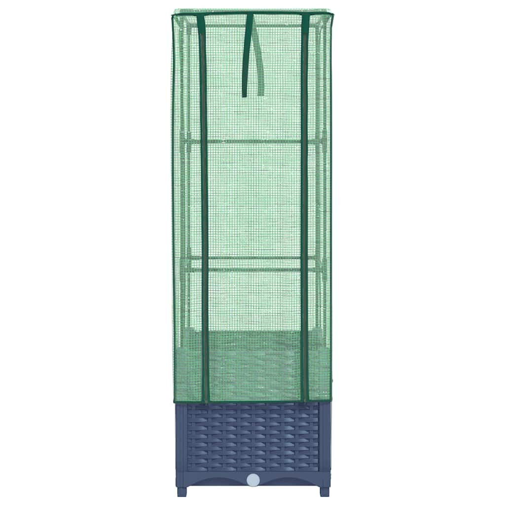 vidaXL Plantenbak verhoogd met kashoes 40x40x139 cm rattanlook