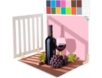 EMART Photography Background Set 42x29cm,14 Double Sided Background Papers and 2 Photography Windows,Suitable For Food,Jewellery, Skin Care Products and Small Product Photography